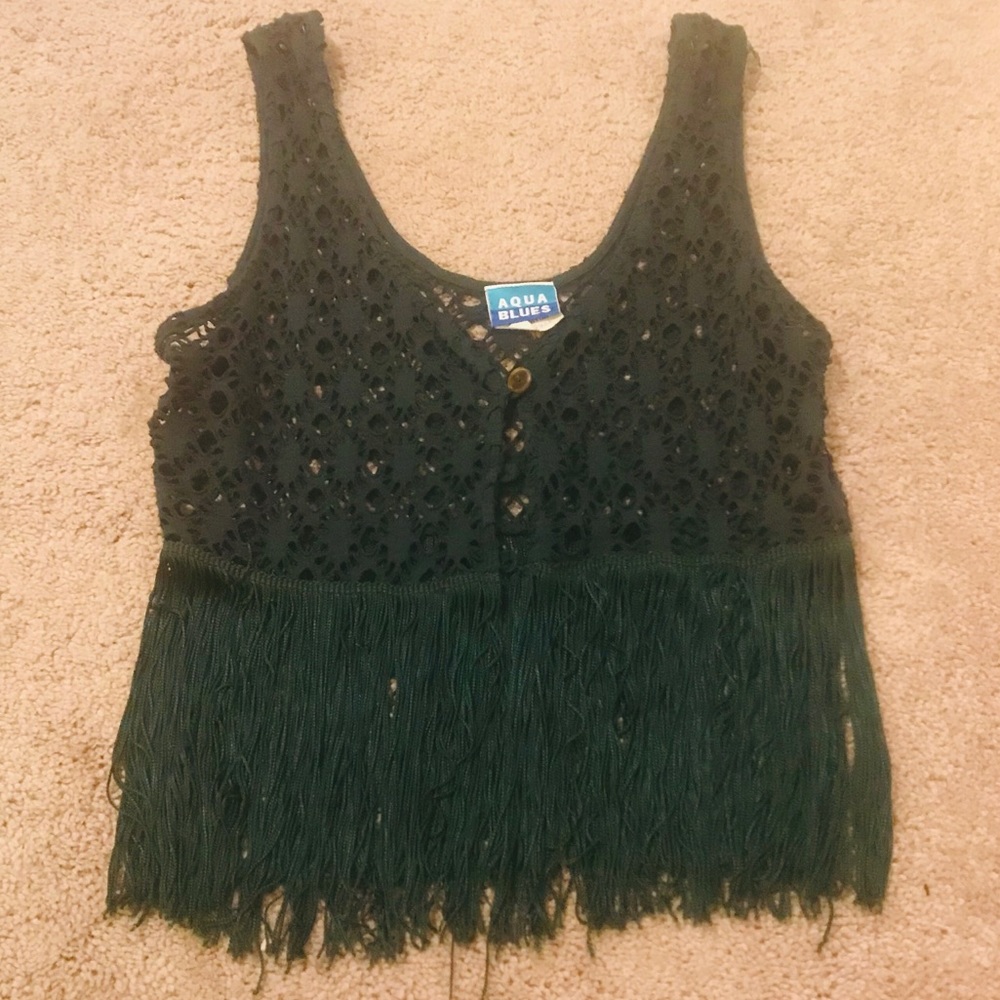 Crocheted Fringe Vest